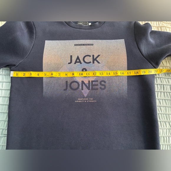 CORE by Jack & Jones Sweatshirt Mens Large Long Sleeve Crew Neck Navy Blue - Picture 4 of 4